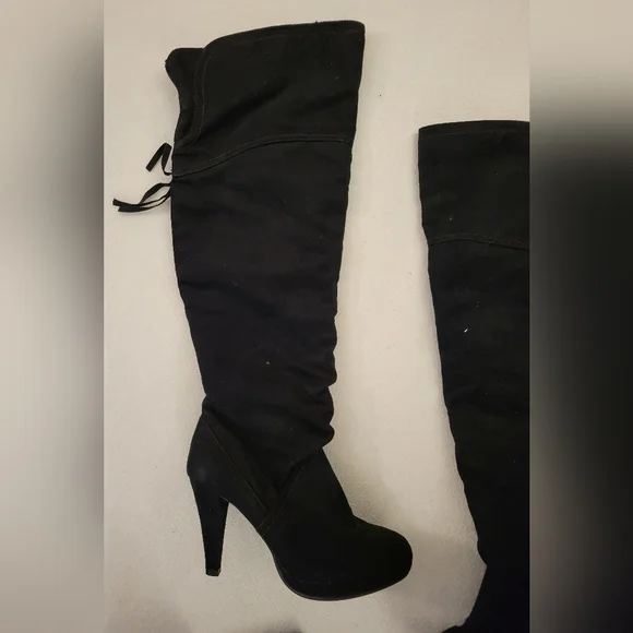 Fioni Elegant Black Over The Knee-High Women's Boots, Size 8, - Picture 3 of 11